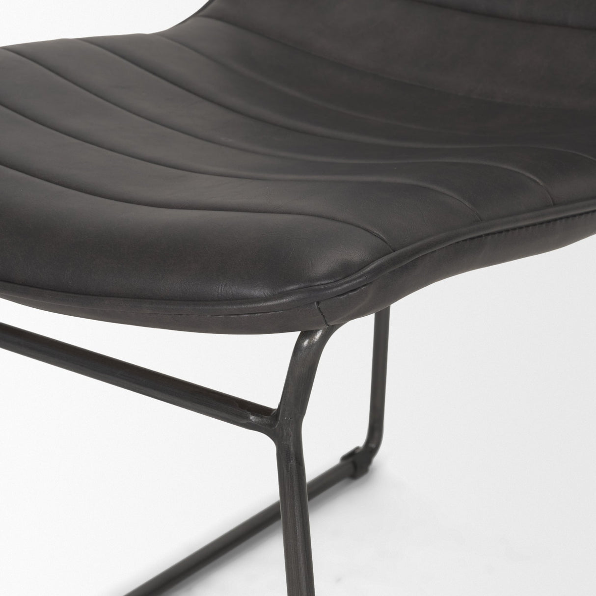 Thornton I Dark Brown Faux-Leather Seat Black Iron Frame Dining Chair, Set of 2 from Mercana - Luna Furniture