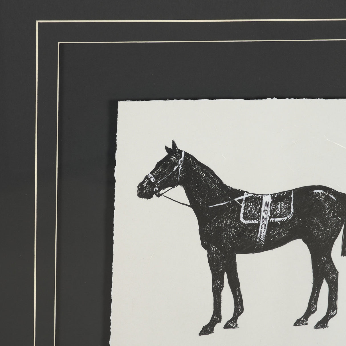 Equestrian Etching I by Mercana Studio Hand-Embellished Textured Framed Artwork Matted under Glass from Mercana - Luna Furniture