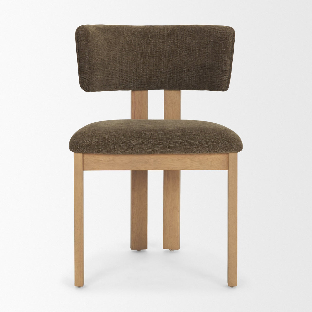 Soho Curved Open Back Brown Fabric w/ Light Brown Tripod Frame Dining Chair from Mercana - Luna Furniture