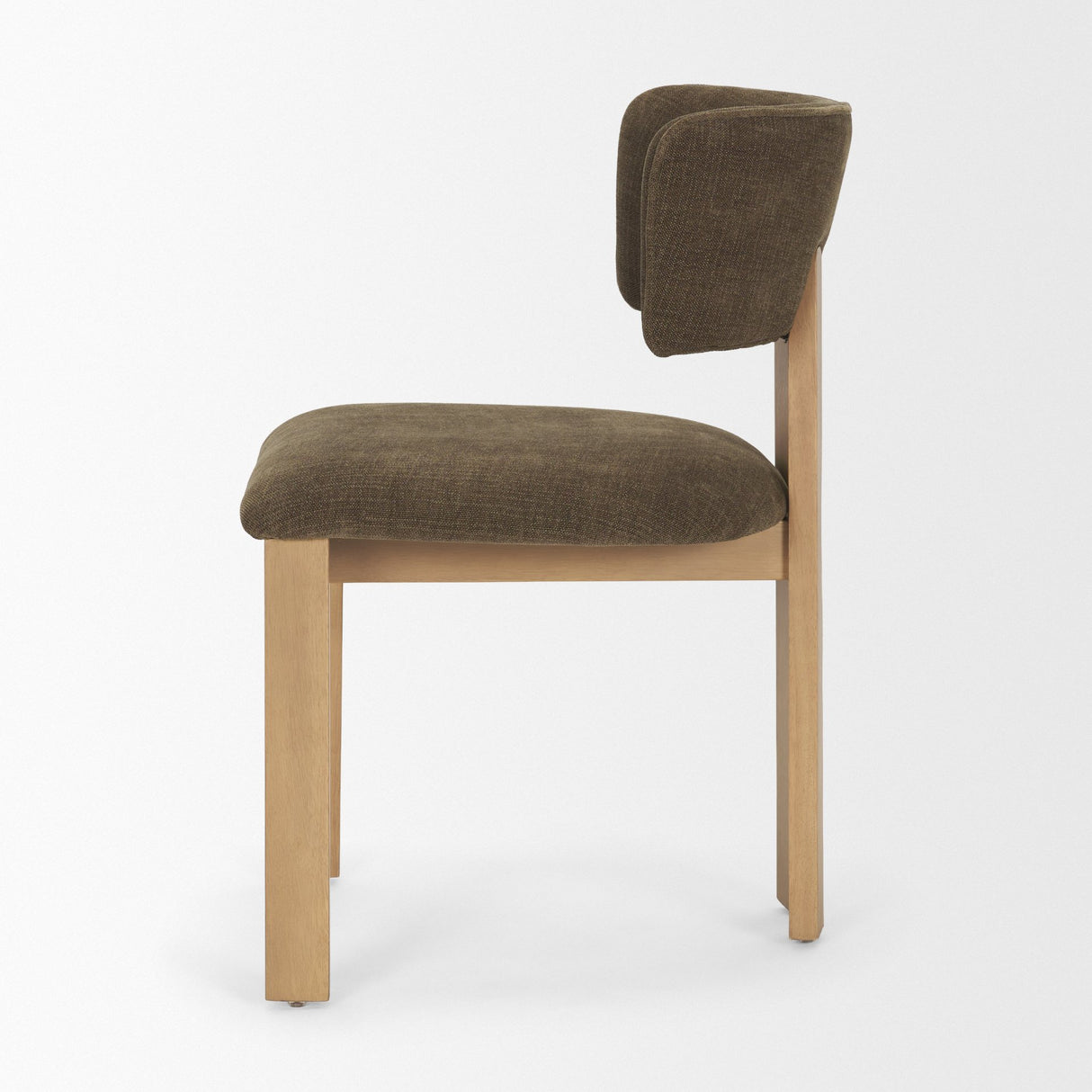 Soho Curved Open Back Brown Fabric w/ Light Brown Tripod Frame Dining Chair from Mercana - Luna Furniture