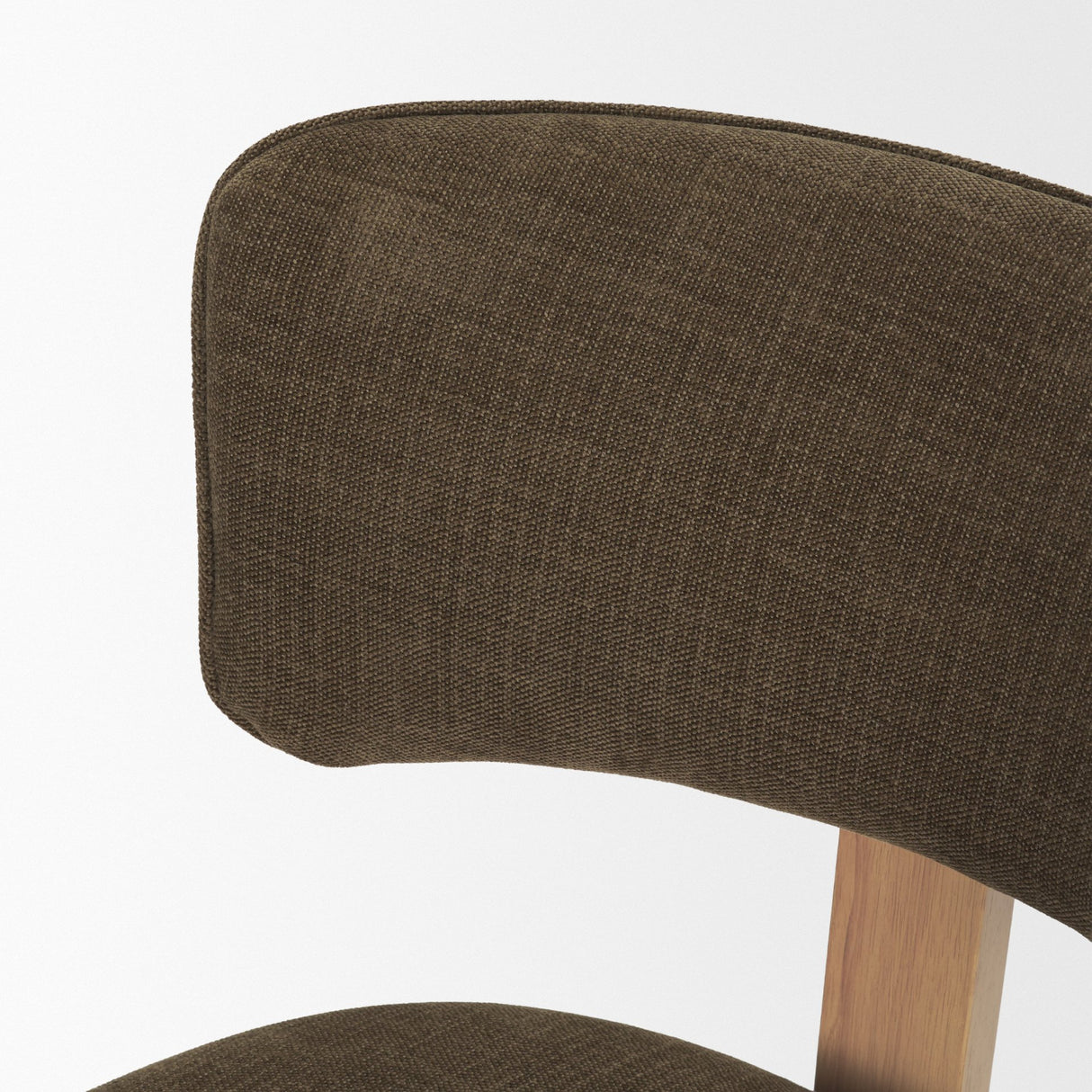 Soho Curved Open Back Brown Fabric w/ Light Brown Tripod Frame Dining Chair from Mercana - Luna Furniture