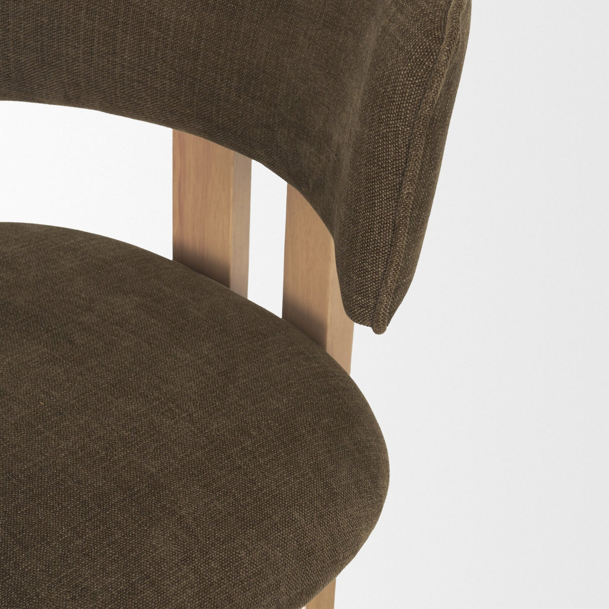Soho Curved Open Back Brown Fabric w/ Light Brown Tripod Frame Dining Chair from Mercana - Luna Furniture