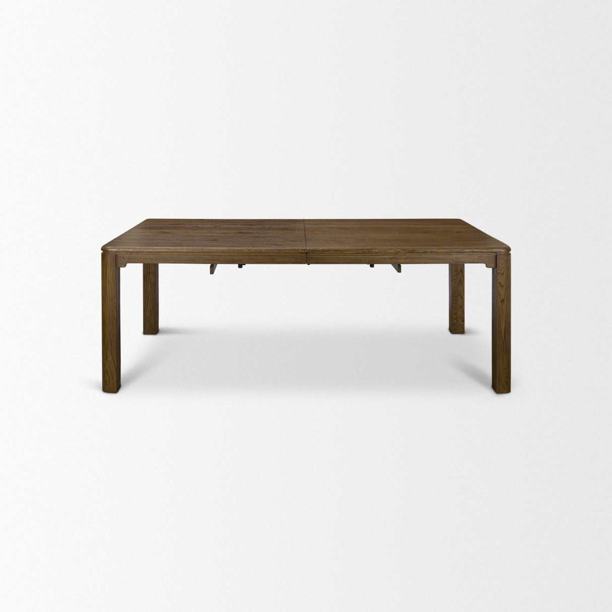 Kendrix 84" Dark Brown Oak Wood Extendable Rectangular Dining Table