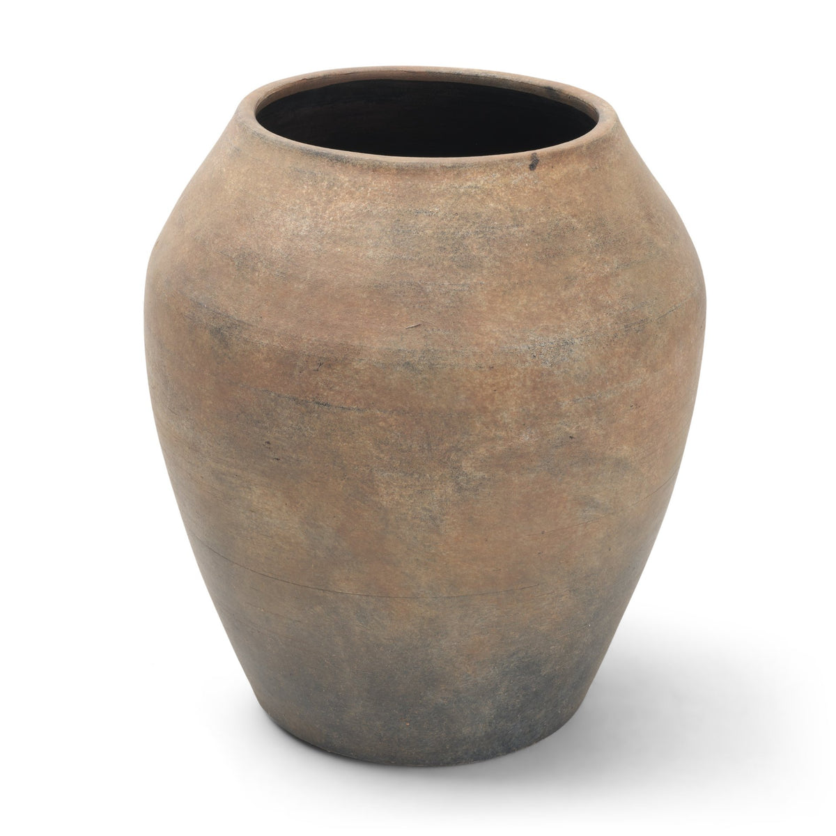 Cotto 10.6H Two Tone Wide Mouth Weathered Terracotta Urn Vase from Mercana - Luna Furniture