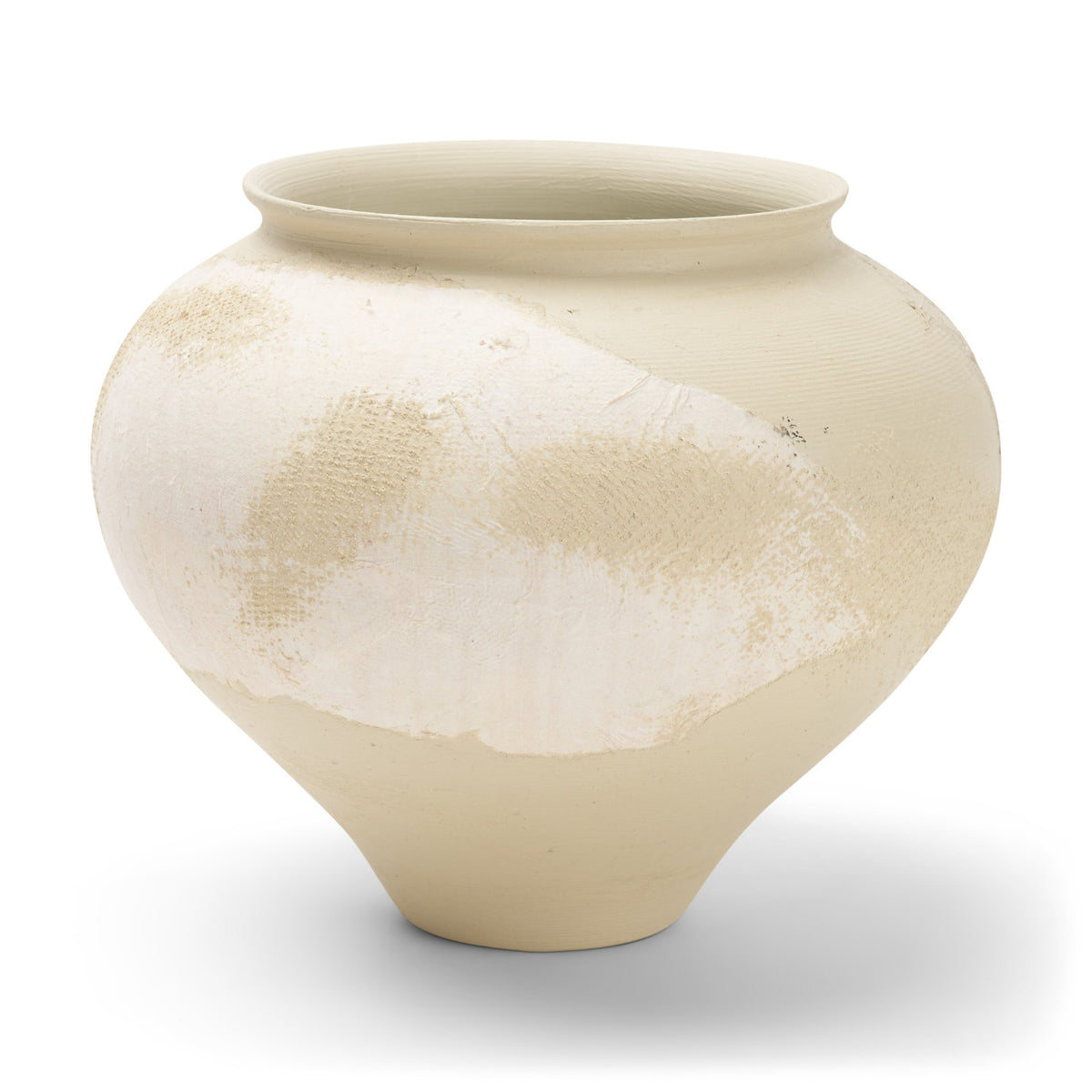 Velo Cream w/White Hand-Painted Terracotta Decorative Vase from Mercana - Luna Furniture