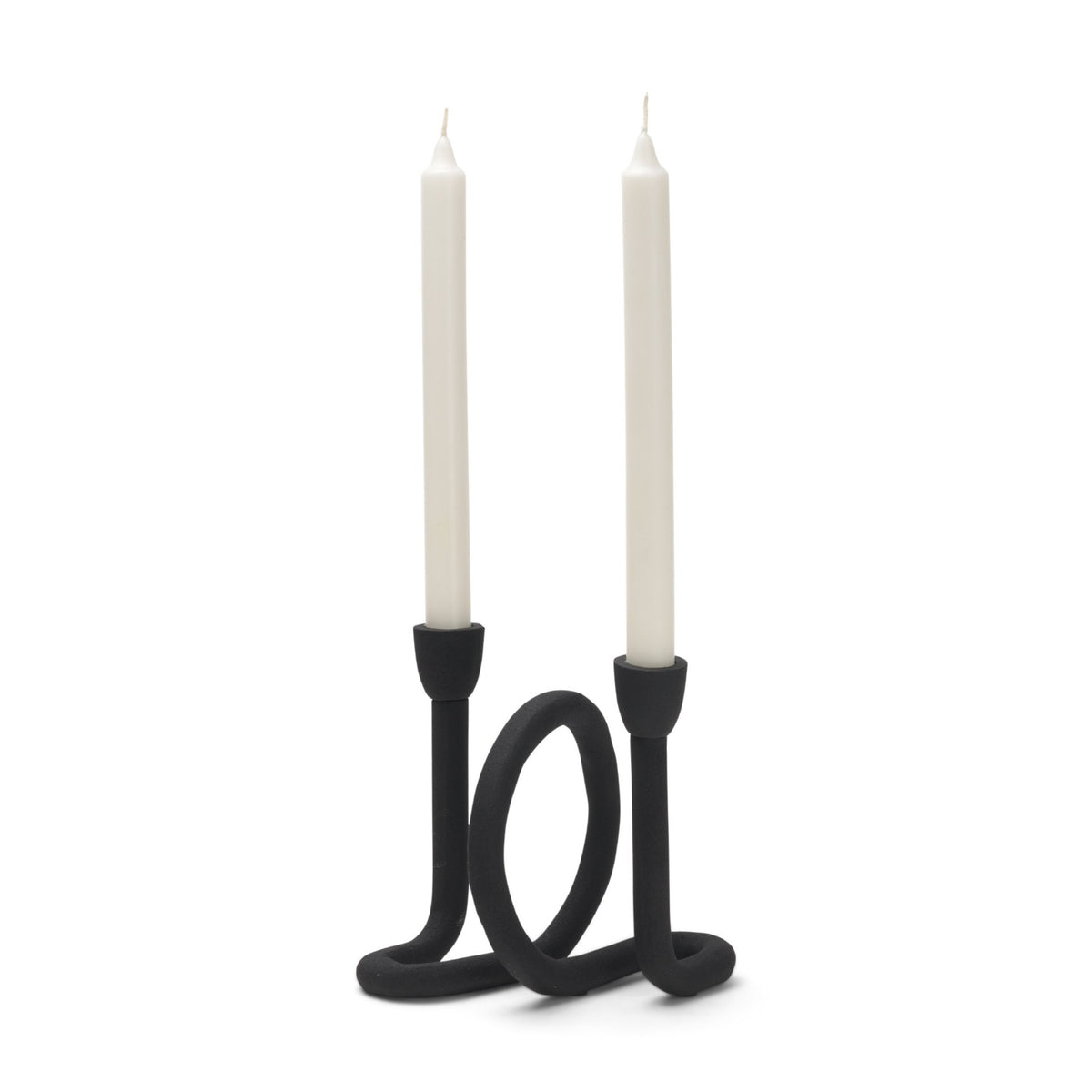 Serpens Black Metal Narrow Candle Holder from Mercana - Luna Furniture