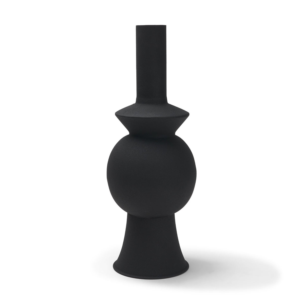 Veda Large Black Metal Geometric Vase from Mercana - Luna Furniture