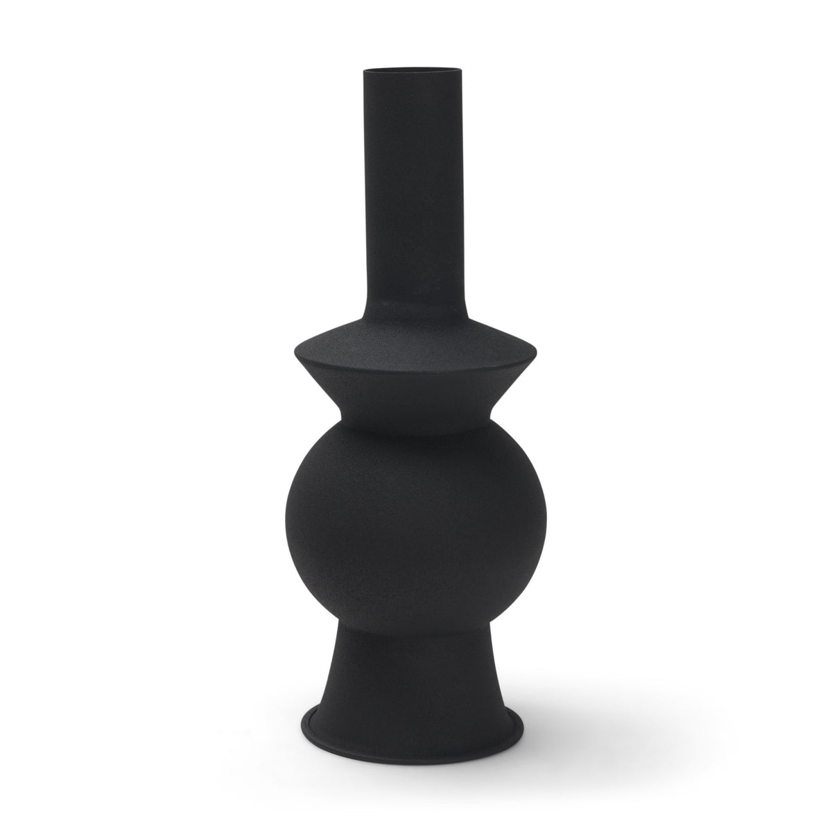 Veda Small Black Metal Geometric Vase from Mercana - Luna Furniture