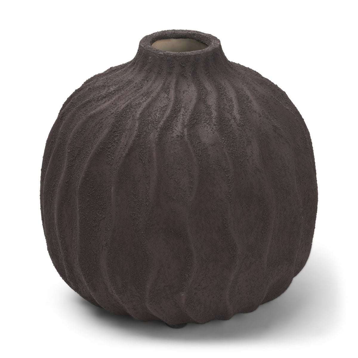 Tidal Short Ceramic Rippled Decorative Vase