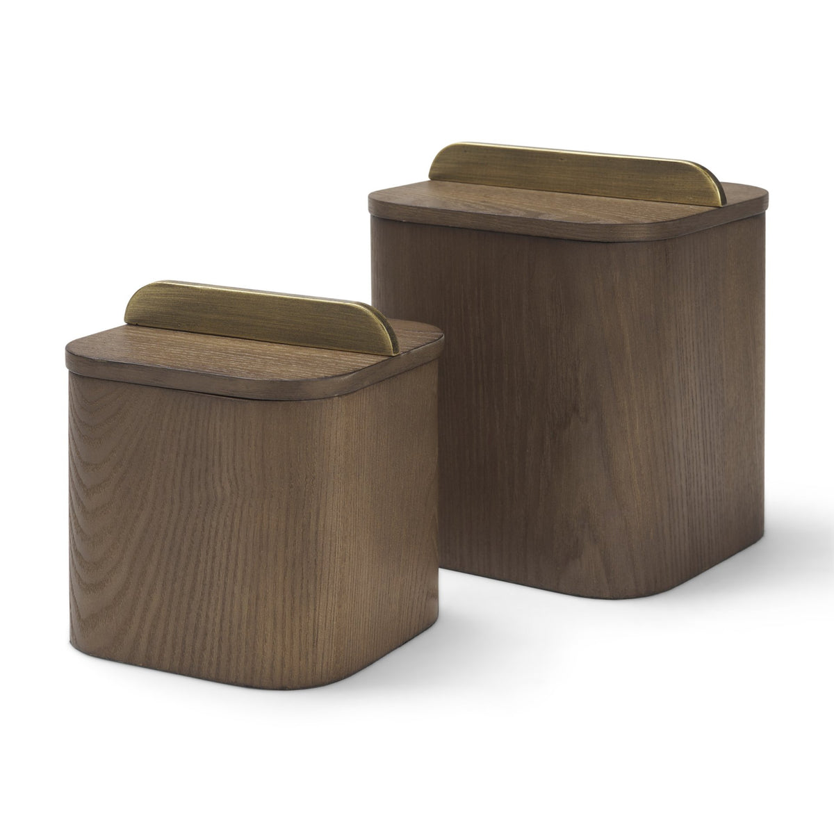 Benton Brown Wood w/ Brass Handle Decorative Box Set from Mercana - Luna Furniture