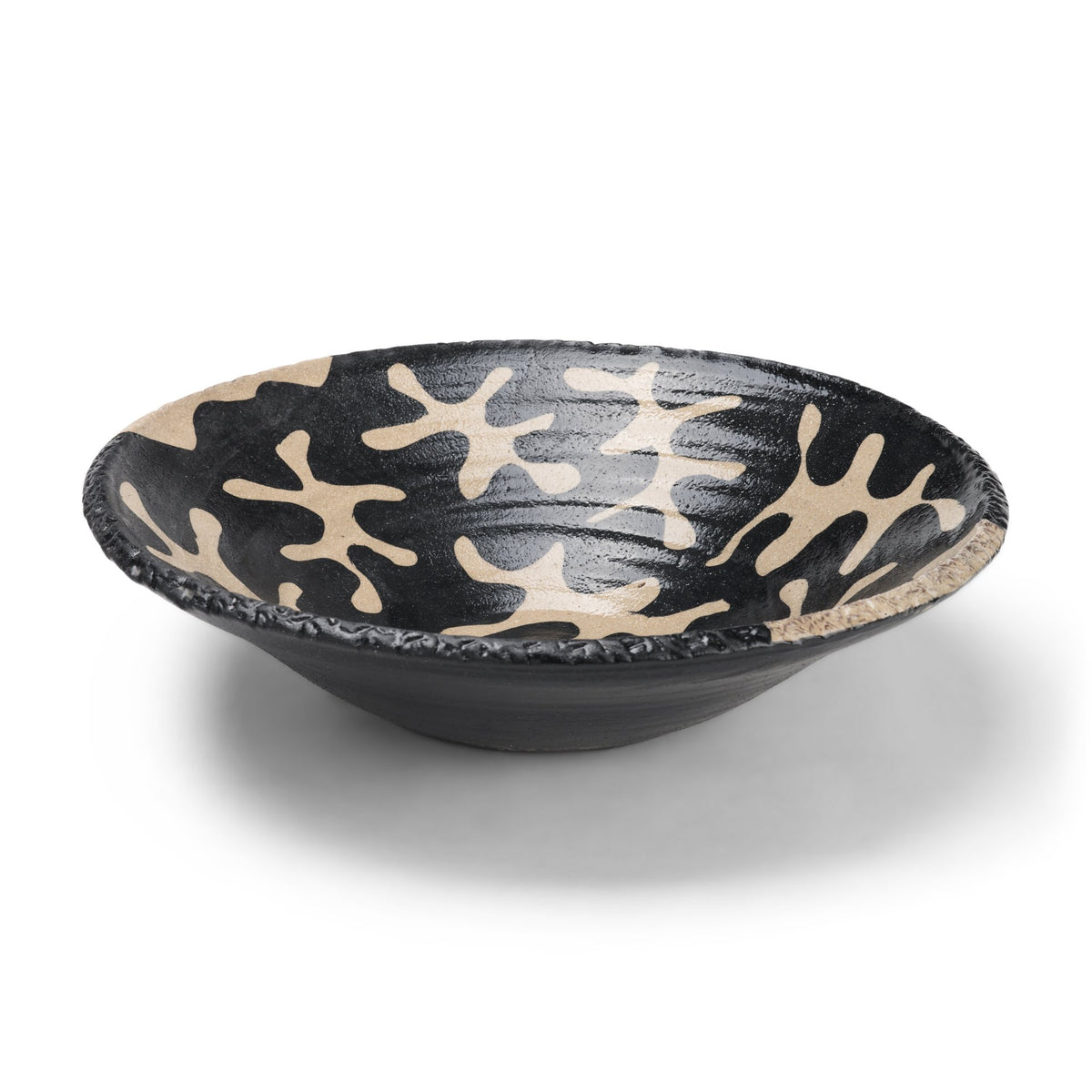 Bosma Black and Cream Ceramic Decorative Bowl from Mercana - Luna Furniture