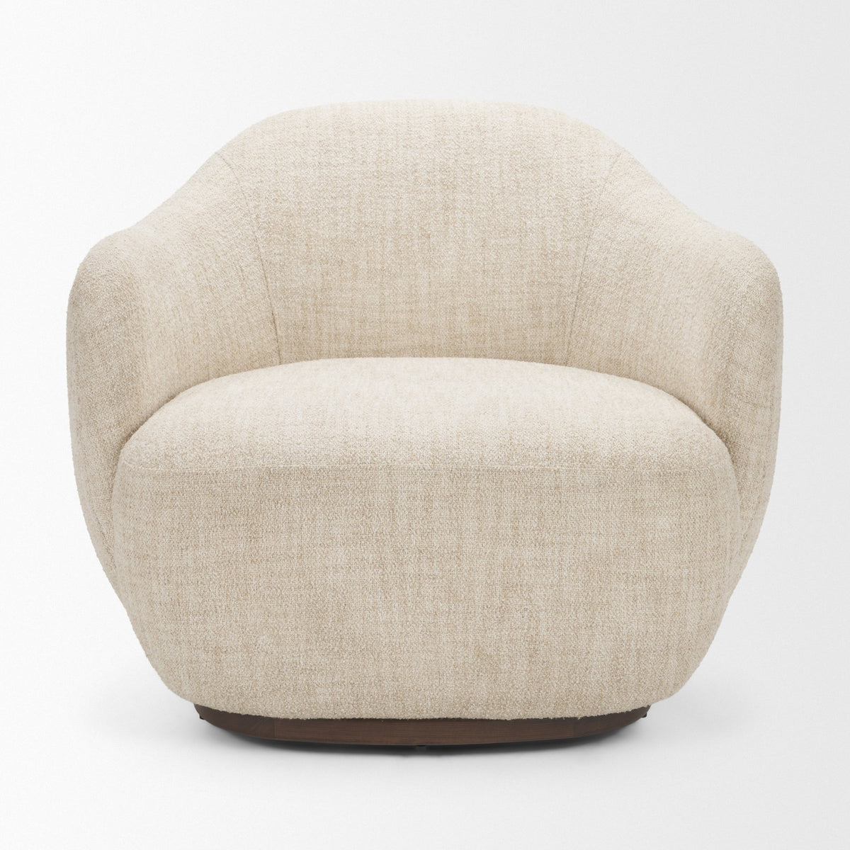 Hudson Oatmeal Fabric Upholstered Swivel Chair from Mercana - Luna Furniture