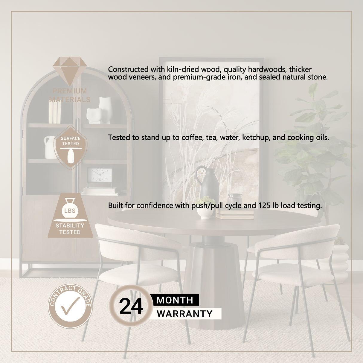 Swanson 60" Dark Brown Wood Round Pedestal Dining Table from Mercana - Luna Furniture