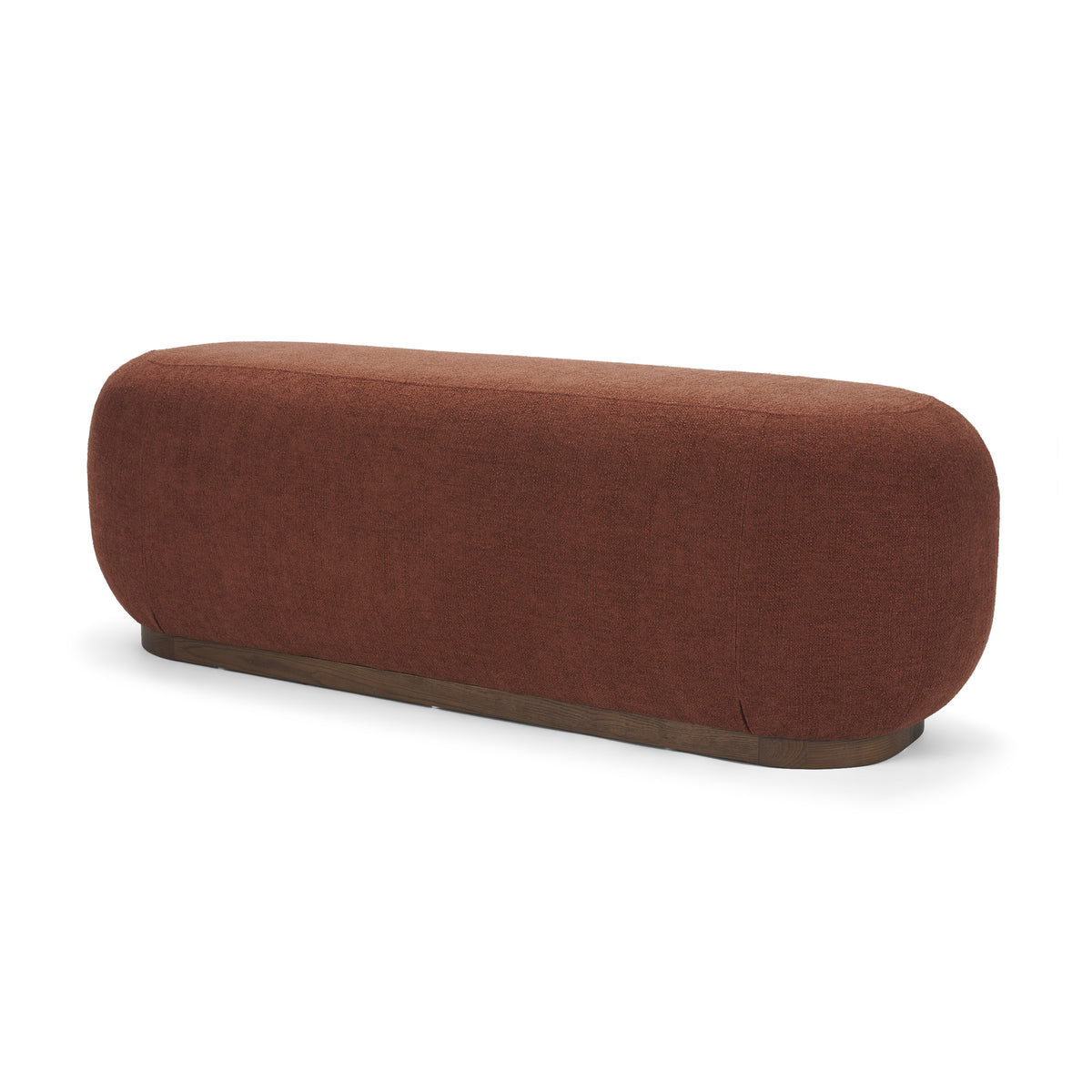 Siren Burgundy Fabric w/ Brown Ash Wood Oblong Bench from Mercana - Luna Furniture