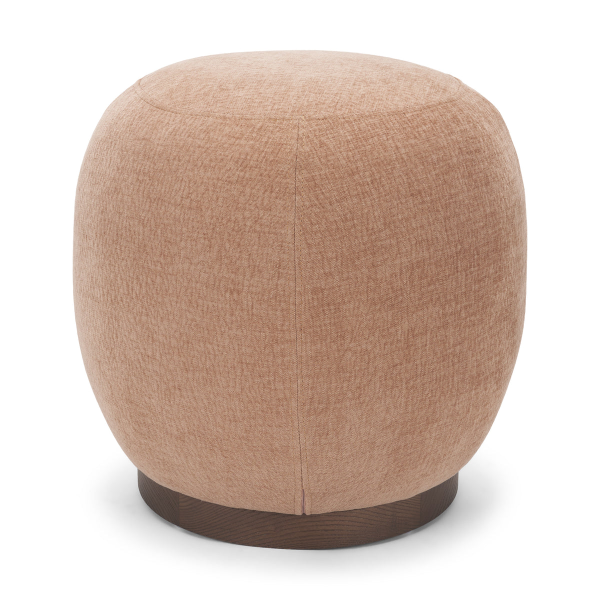Siren Sienna Fabric w/ Brown Ash Wood Round Accent Stool from Mercana - Luna Furniture