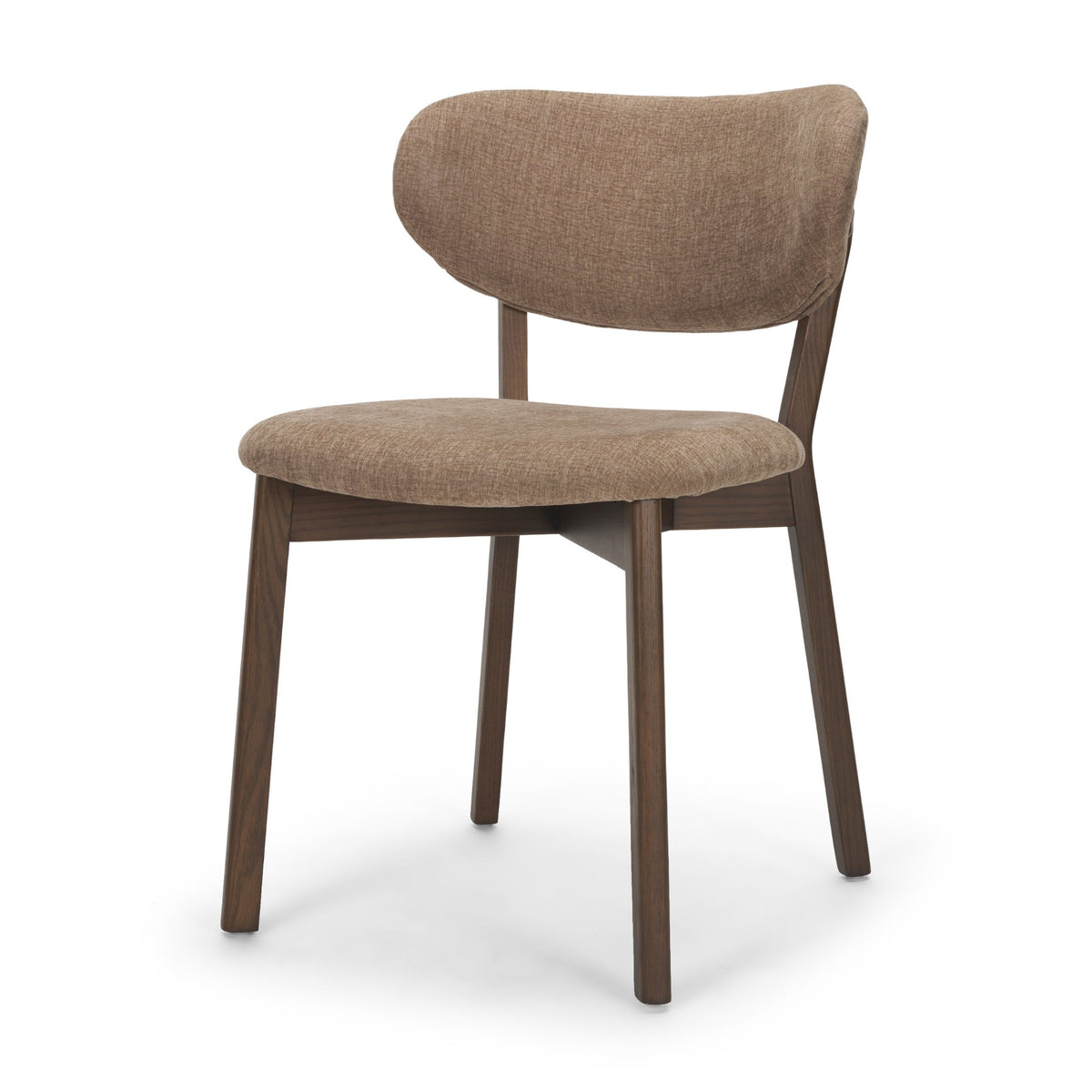 Cole Open Back Dining Side Chair | Stonewashed Latte Fabric w/ Wood, Set of 2