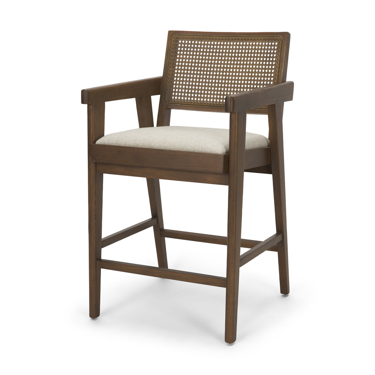 Reid Backless 38in Seat Counter Stool | Brown Wood w/ Cane Back from Mercana - Luna Furniture