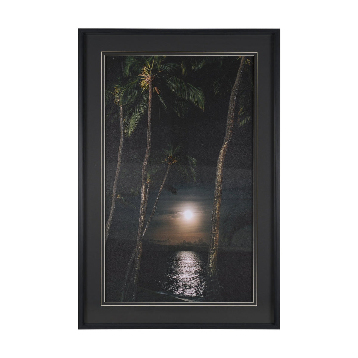 Maui Moonlight by Stefan and Audrey Hand-Embellished Textured Framed Photo Print Matted under Glass from Mercana - Luna Furniture