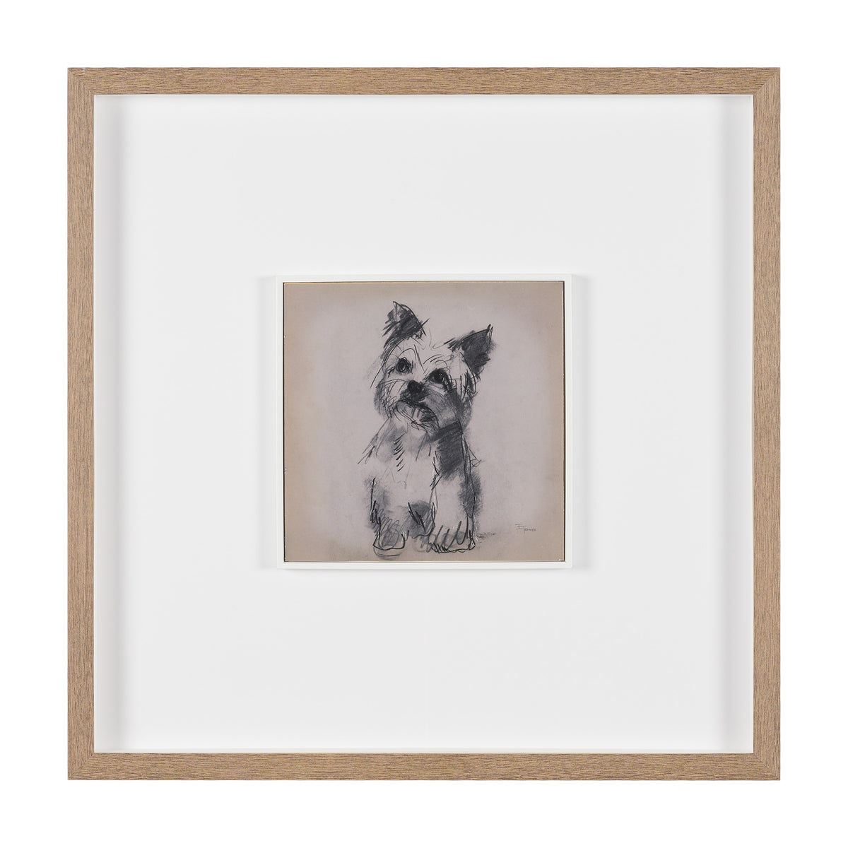 White Scottie by Mercana Studio Hand-Embellished Framed Artwork Matted under Glass from Mercana - Luna Furniture