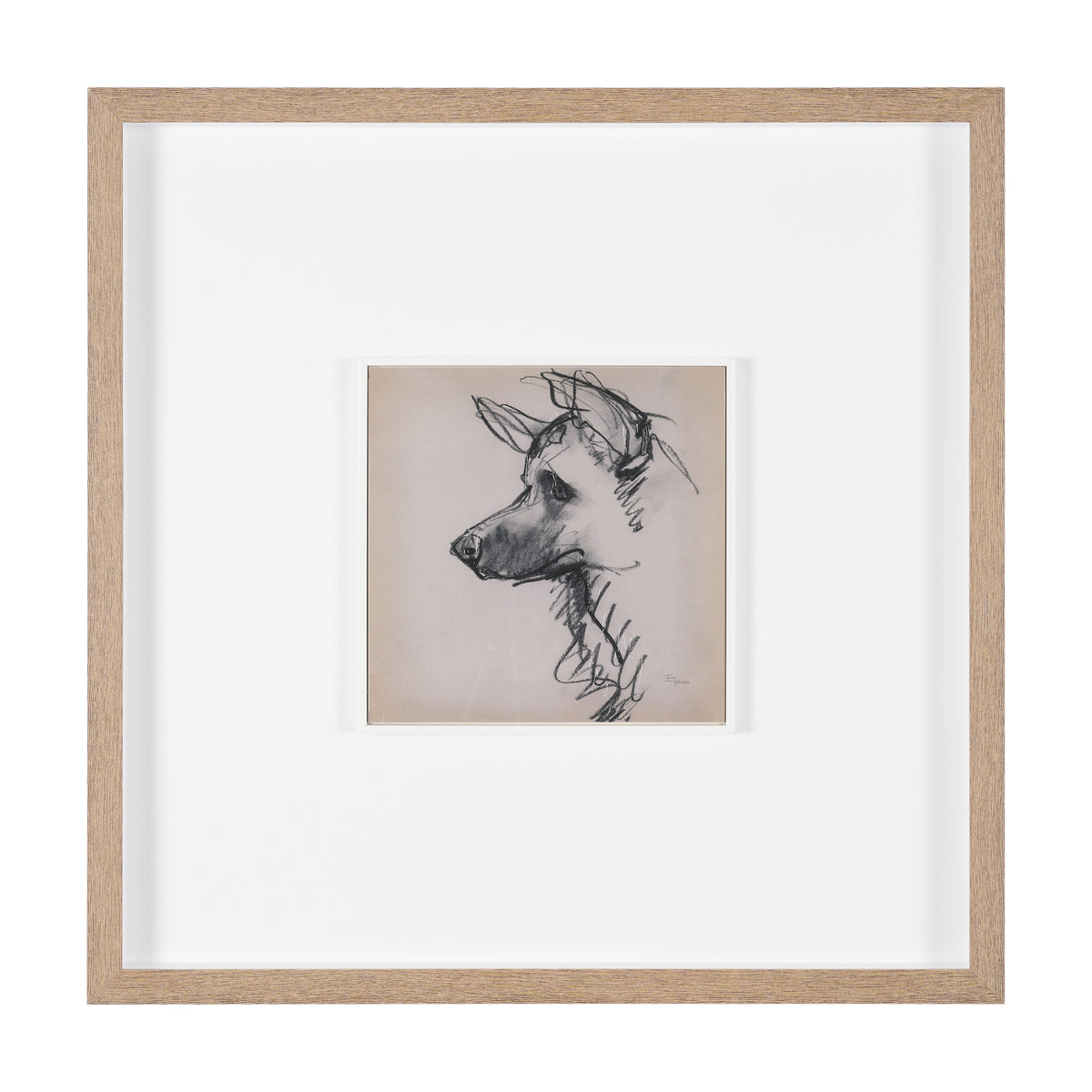 German Shepherd by Mercana Studio Hand-Embellished Framed Artwork Matted under Glass