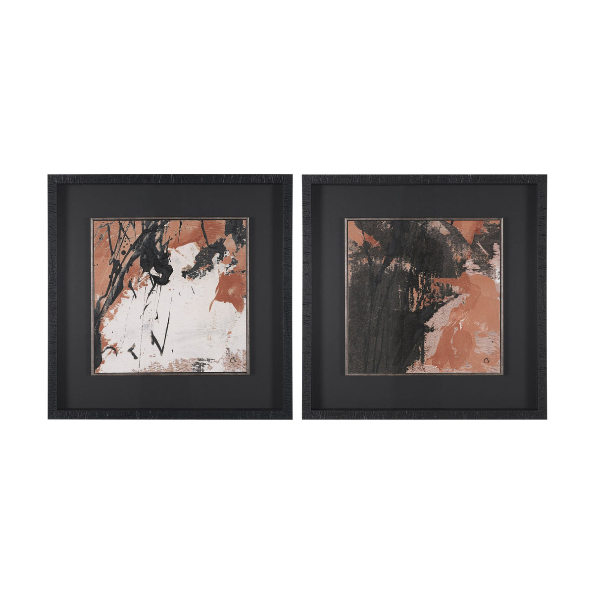 Tones of Sienna III (Set of 2) by Mercana Studio Hand-Embellished Framed Artwork Matted under Glass