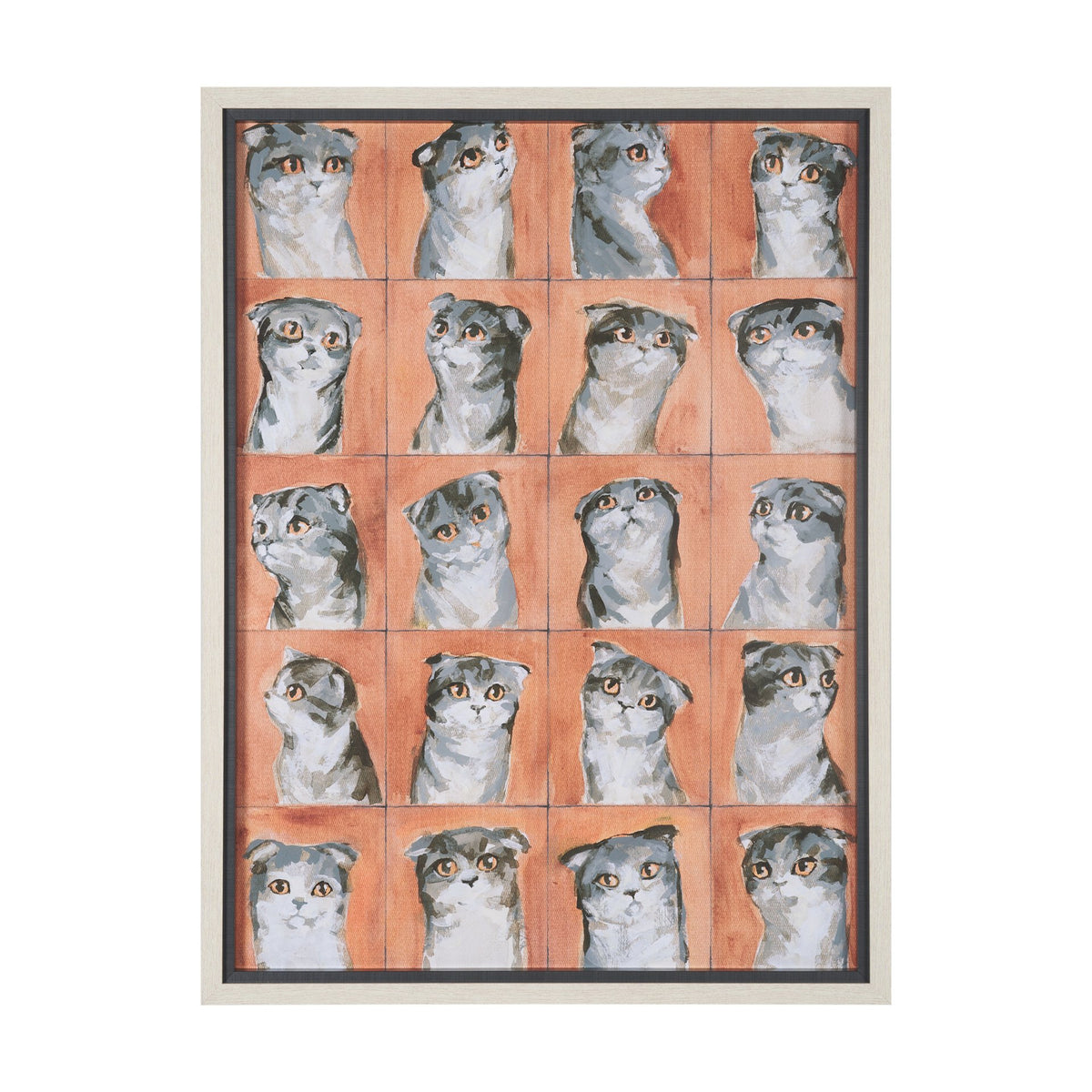 A Cats Many Faces by Mercana Studio Hand-Embellished Framed Artwork Matted under Glass from Mercana - Luna Furniture