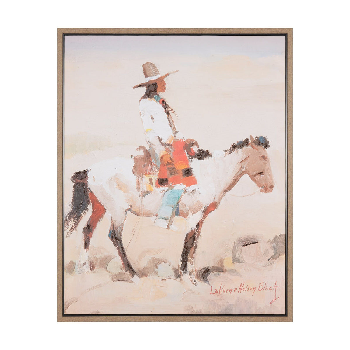Indian Rider by LaVerne Nelson Black Hand-Embellished Textured Framed Canvas Artwork from Mercana - Luna Furniture