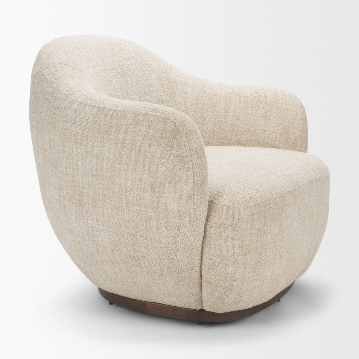 Hudson Oatmeal Fabric Upholstered Swivel Chair from Mercana - Luna Furniture