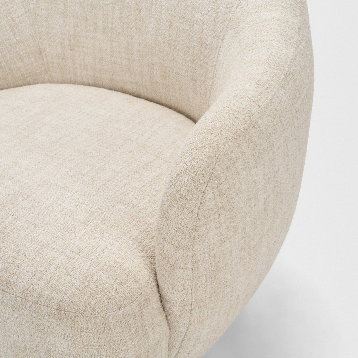 Hudson Oatmeal Fabric Upholstered Swivel Chair from Mercana - Luna Furniture