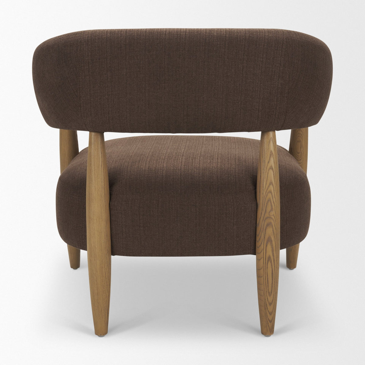 Lewis Mocha Fabric w/ Brown Wood Open Back Accent Chair from Mercana - Luna Furniture