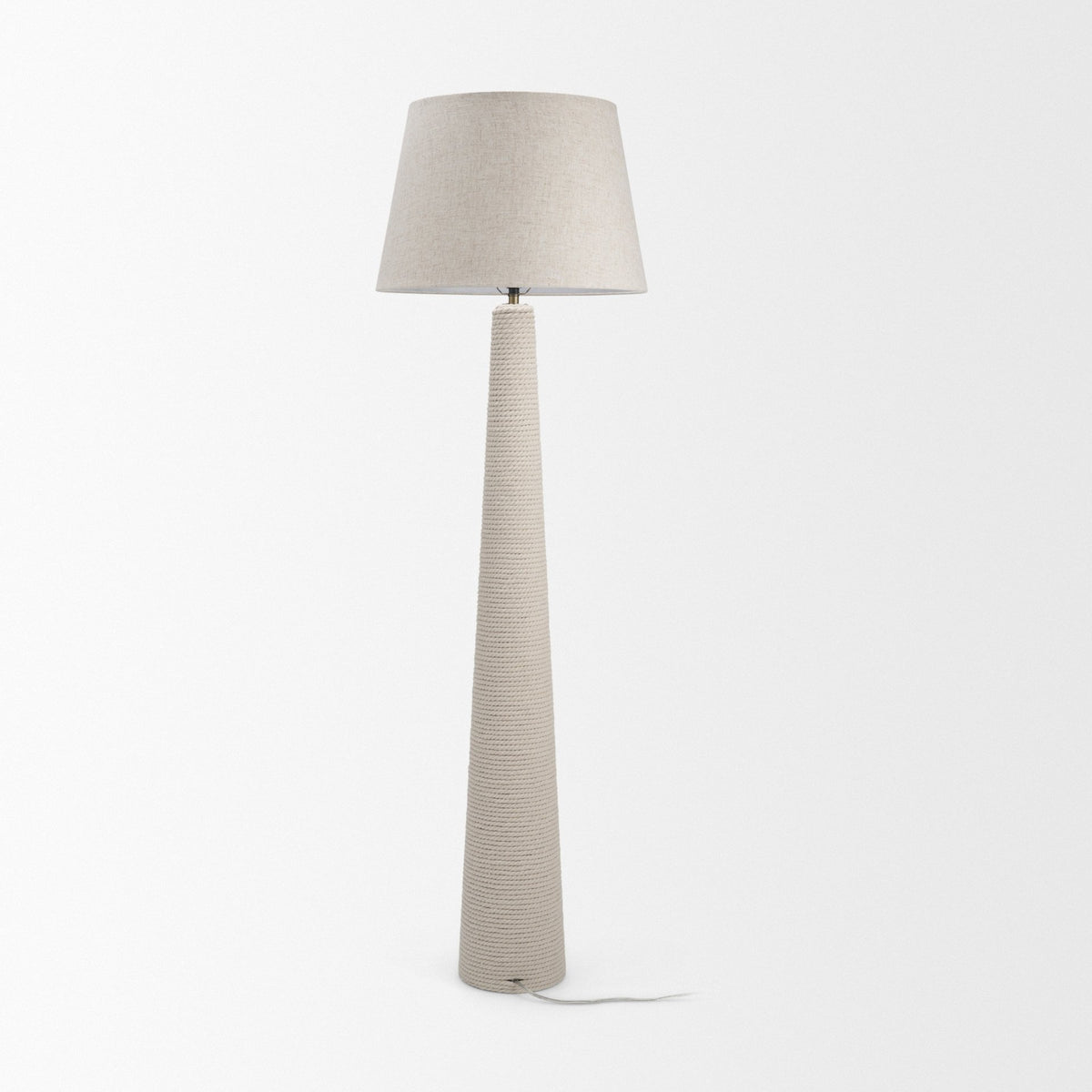 Newport Woven Rope Tapered Base Floor Lamp from Mercana - Luna Furniture