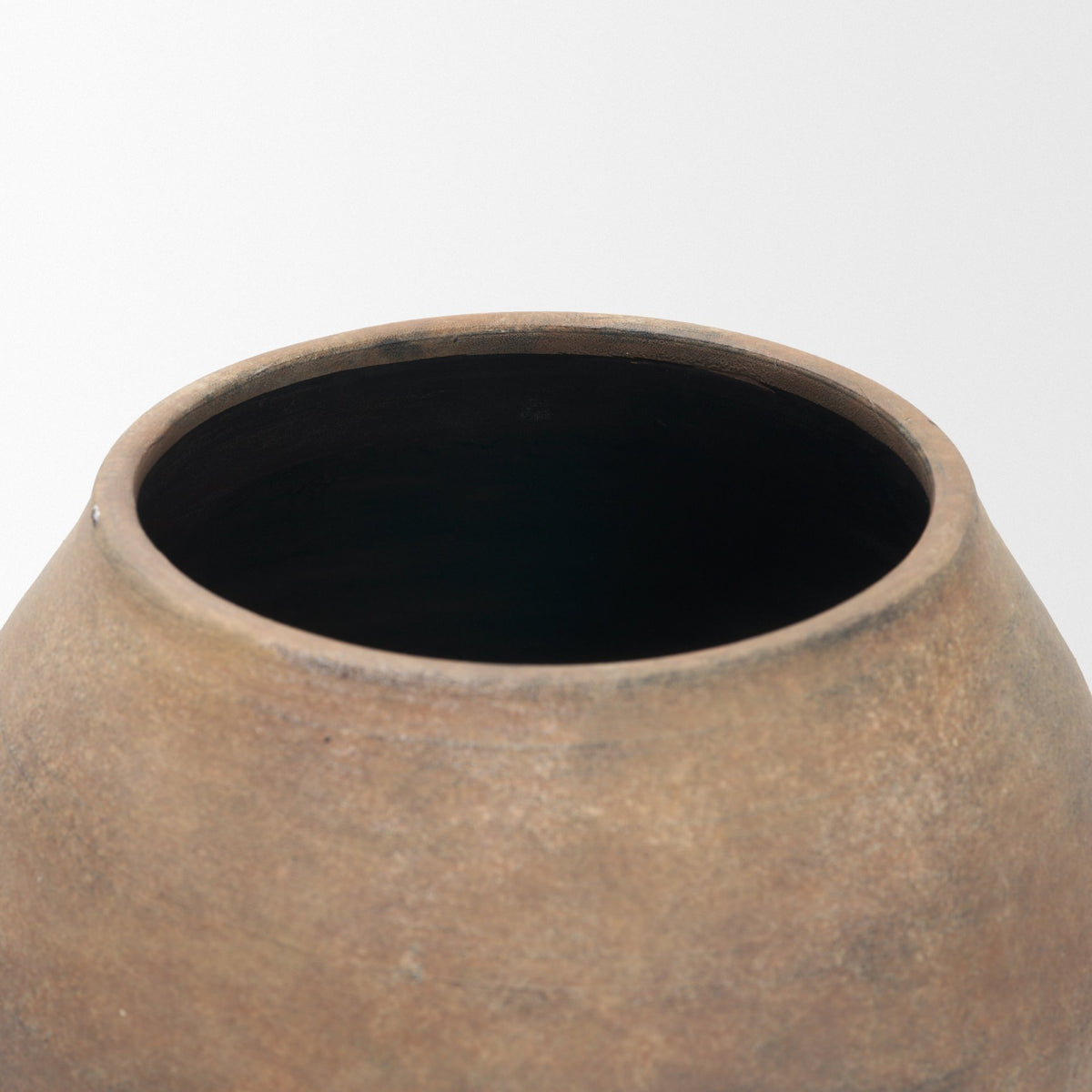 Cotto 10.6H Two Tone Wide Mouth Weathered Terracotta Urn Vase from Mercana - Luna Furniture