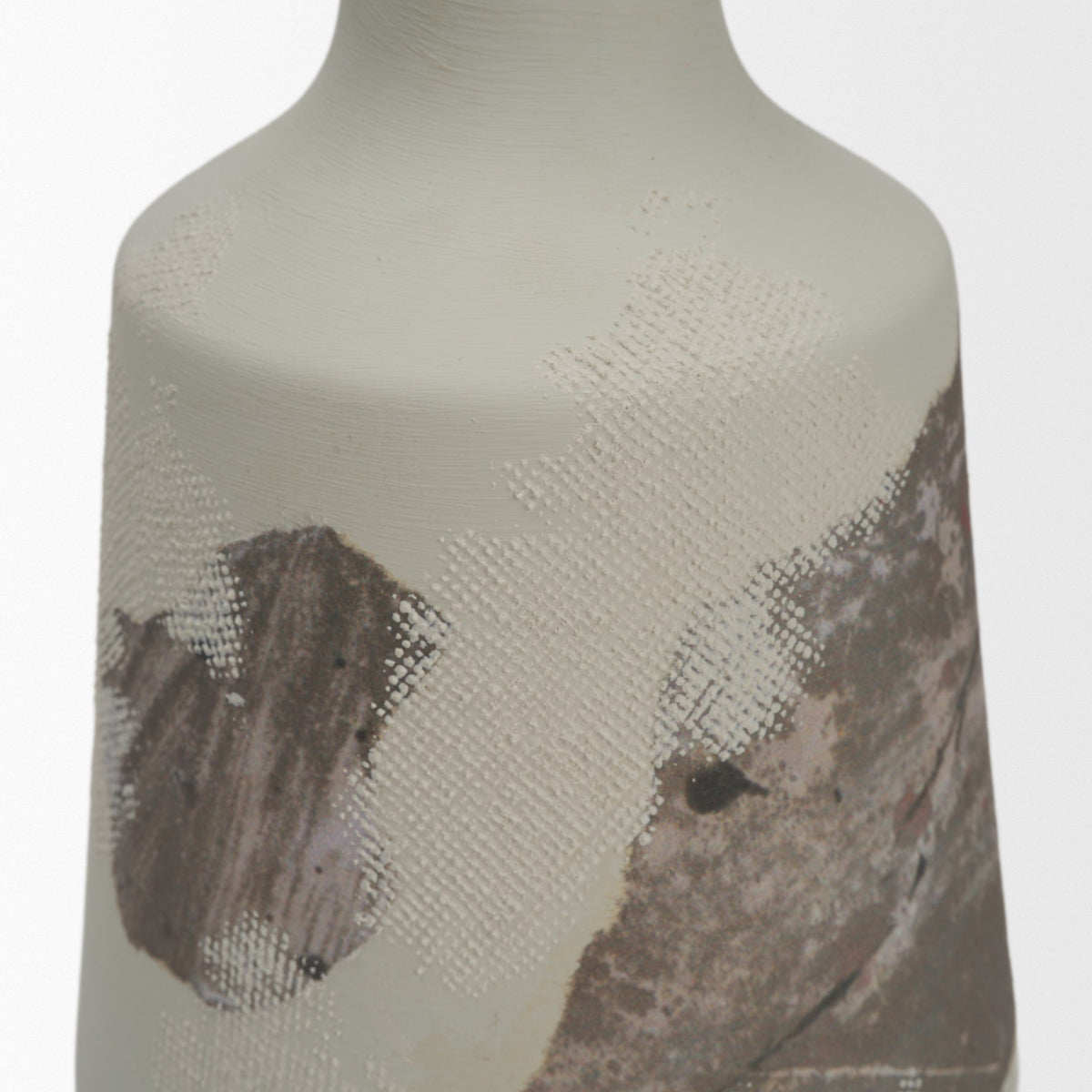 Velo 11.8H White w/Green Hand-Painted Terracotta Decorative Vase from Mercana - Luna Furniture