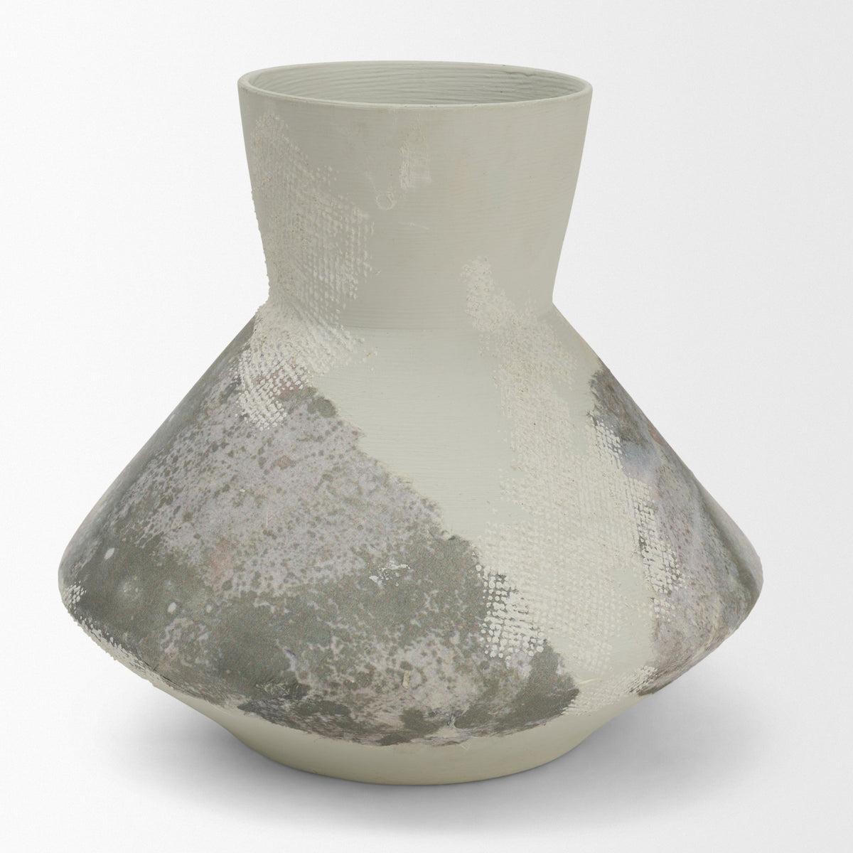 Velo 8.1H White w/Green Hand-Painted Terracotta Decorative Vase from Mercana - Luna Furniture