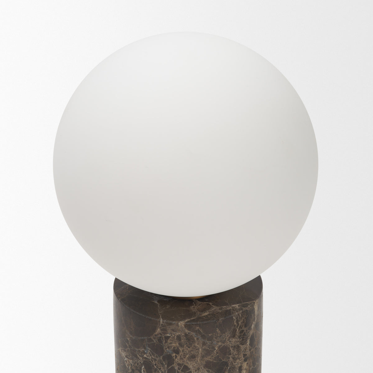 Caldo Brown Marble Base w/ Frosted Glass Globe Table Lamp from Mercana - Luna Furniture