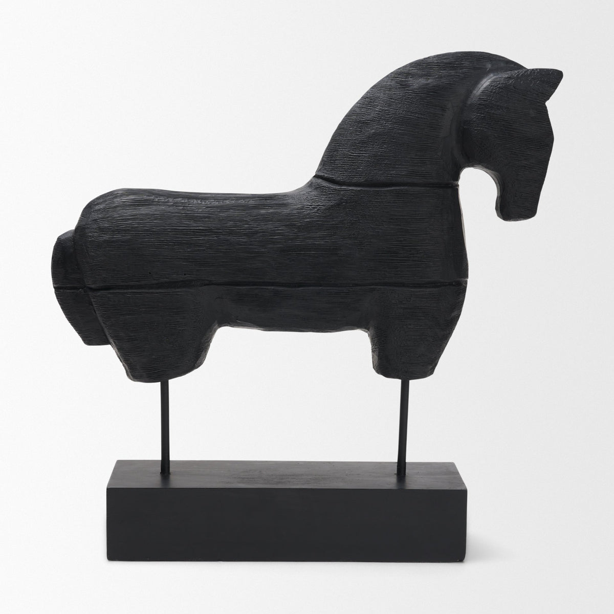 Equus Black Wooden Horse Decorative Object
