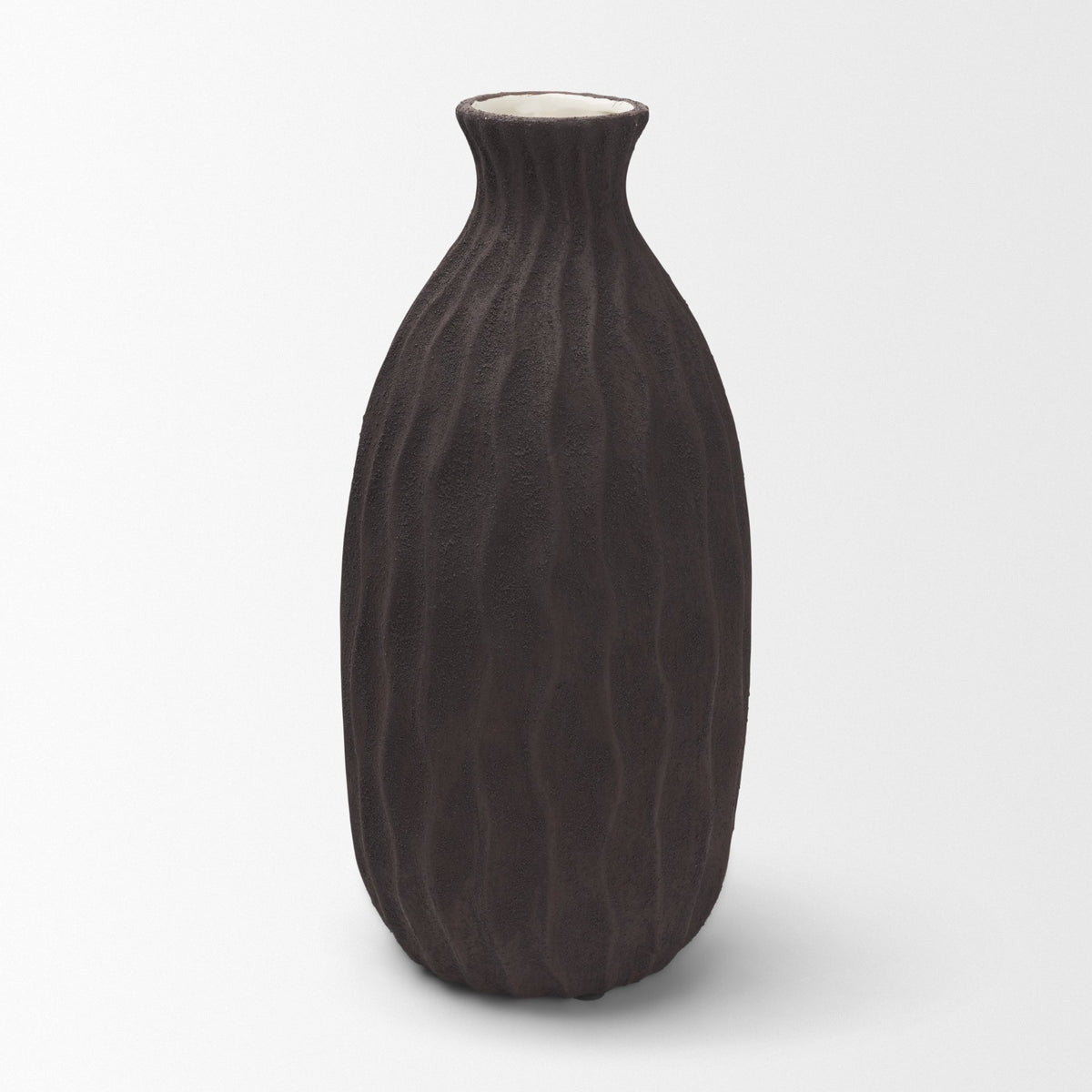 Tidal Tall Ceramic Rippled Decorative Vase