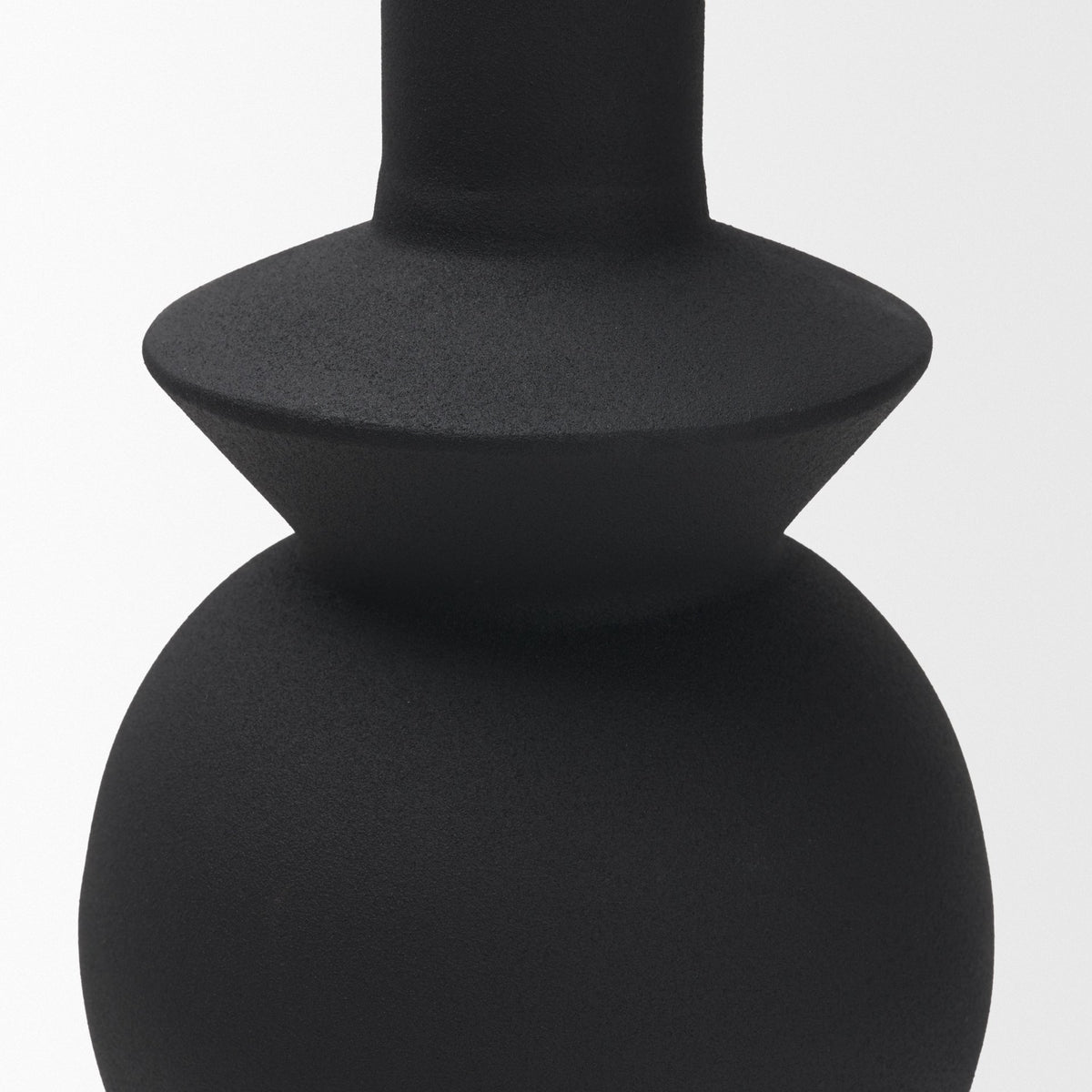 Veda Large Black Metal Geometric Vase from Mercana - Luna Furniture