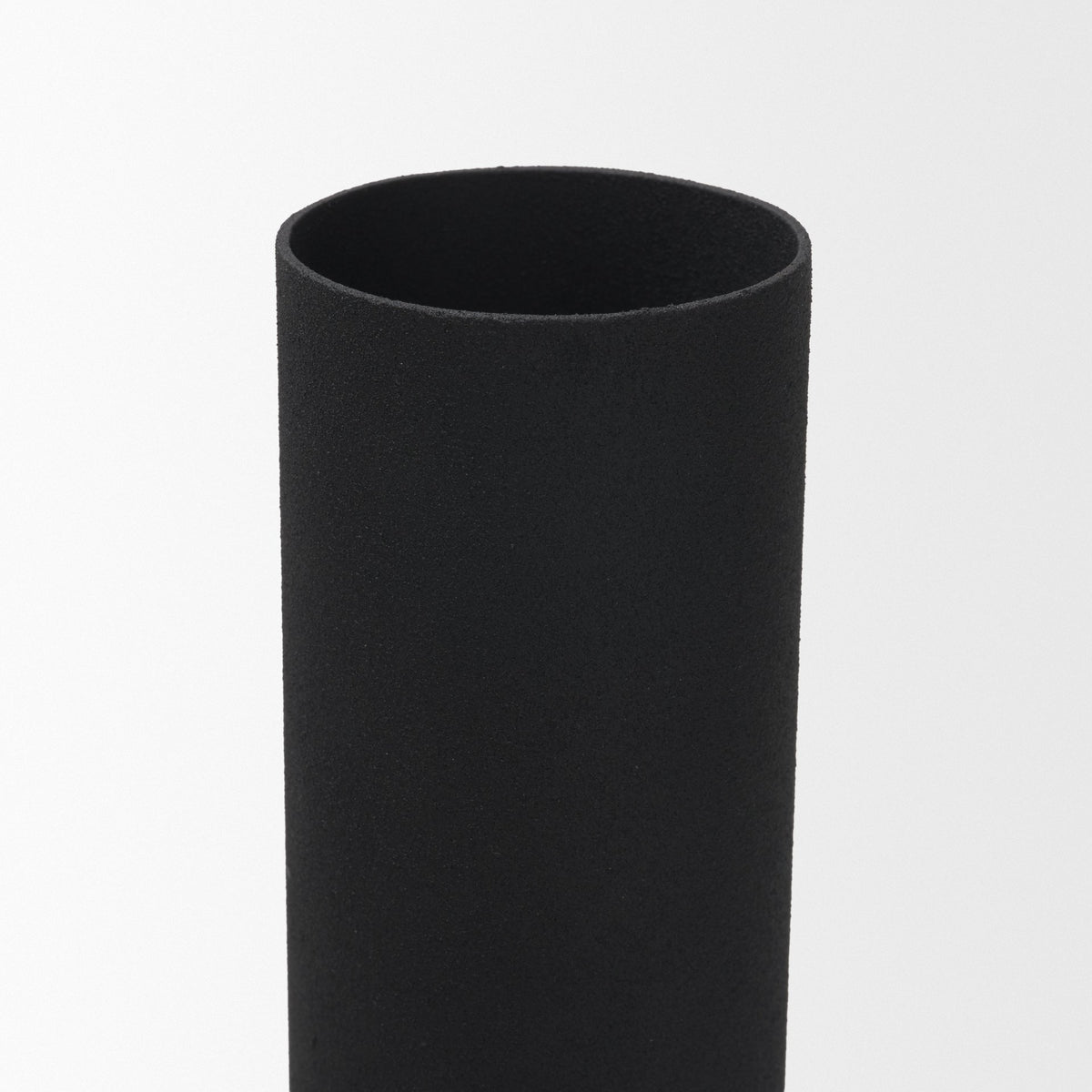 Veda Large Black Metal Geometric Vase from Mercana - Luna Furniture