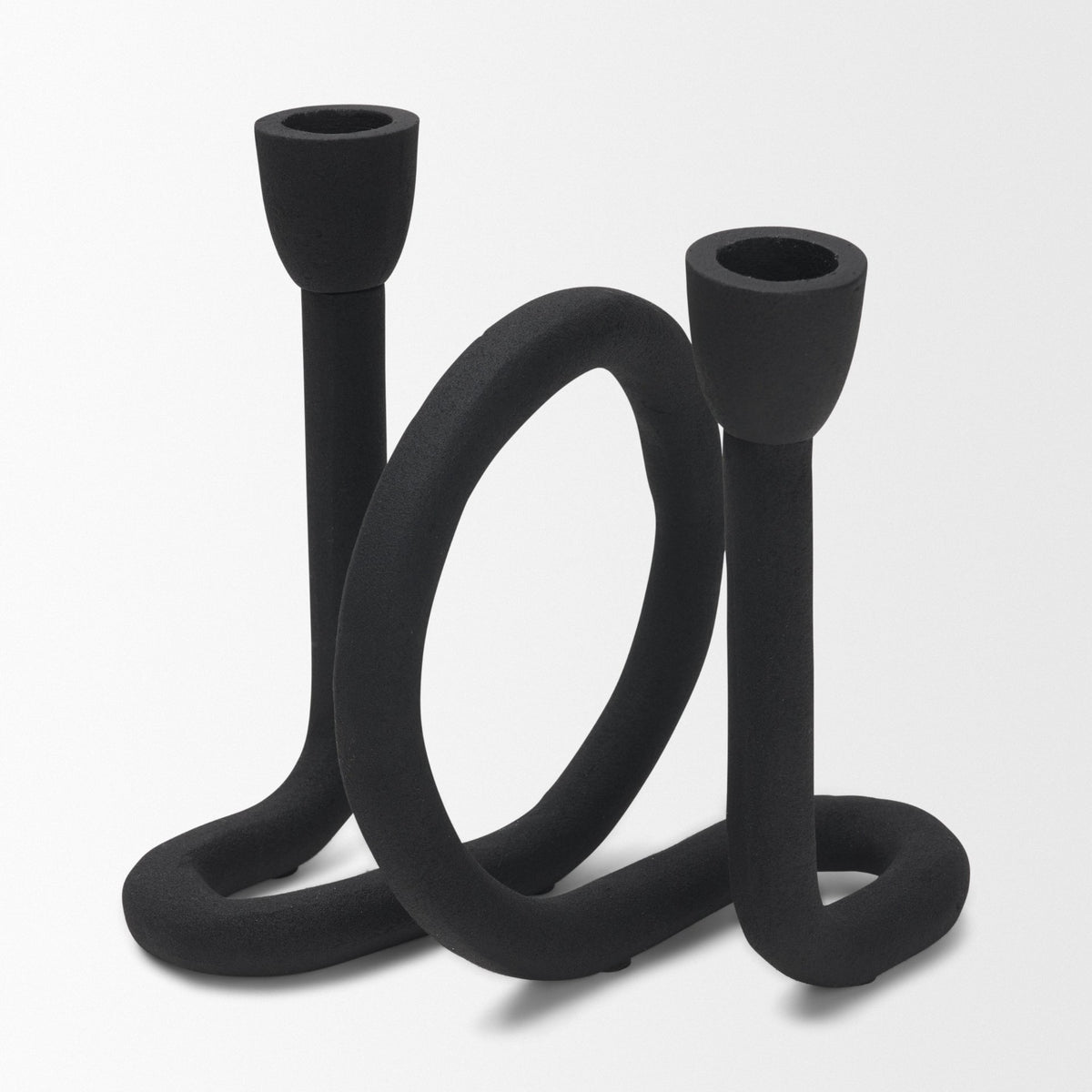 Serpens Black Metal Narrow Candle Holder from Mercana - Luna Furniture