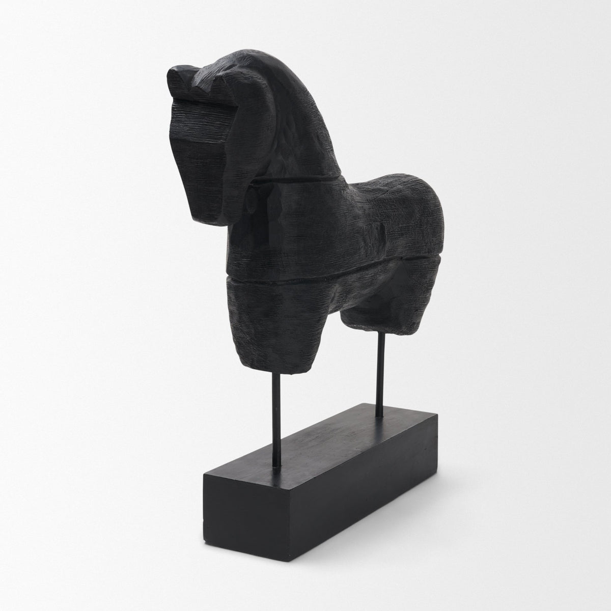 Equus Black Wooden Horse Decorative Object