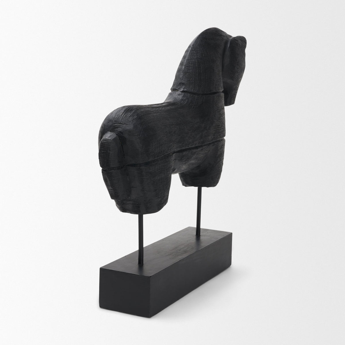 Equus Black Wooden Horse Decorative Object