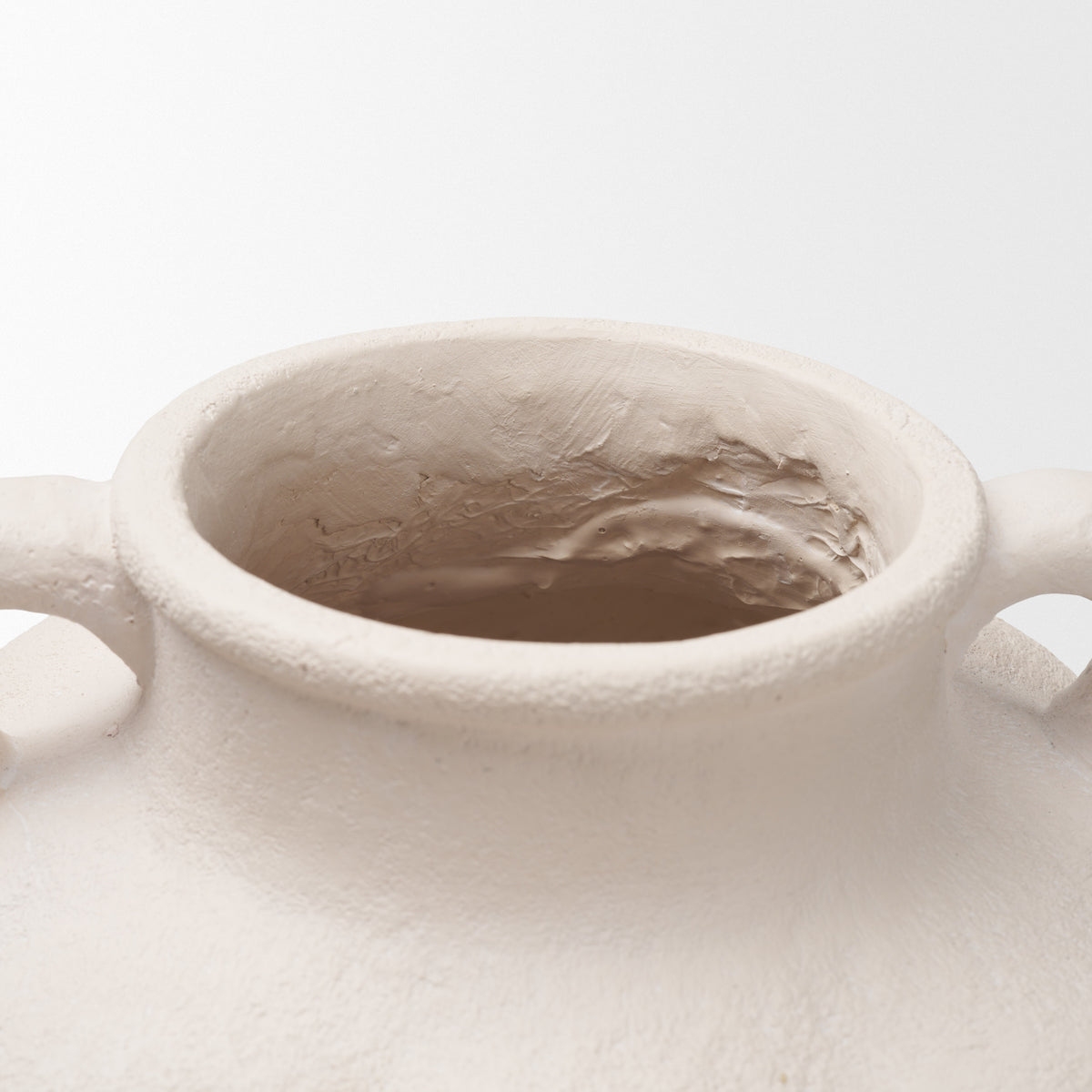 Syros Twisted Tall Cream Ceramic Urn Vase