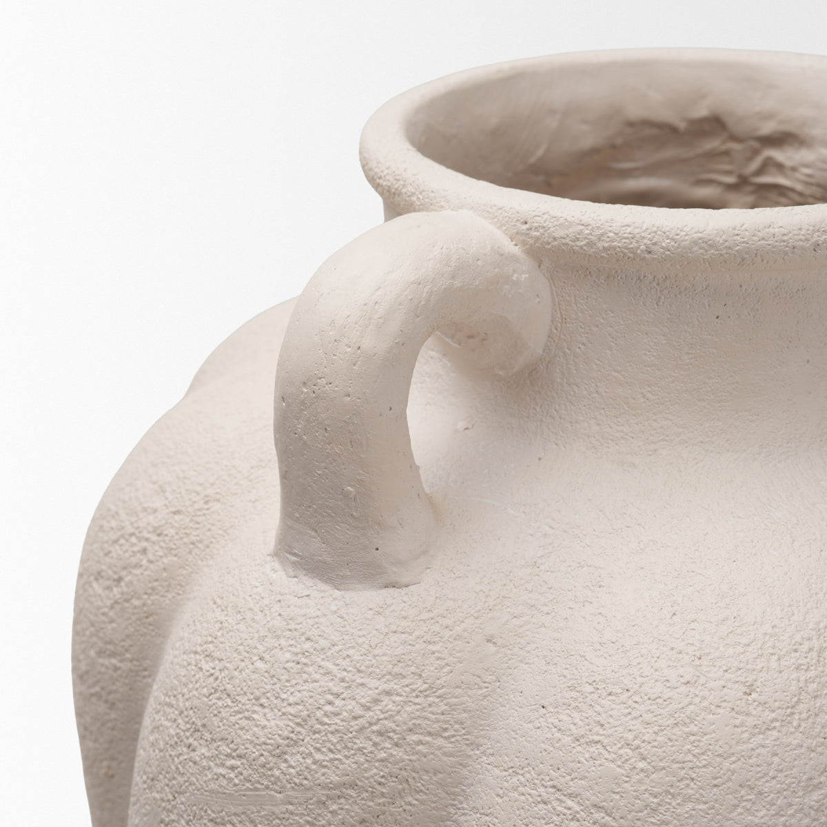 Syros Twisted Tall Cream Ceramic Urn Vase
