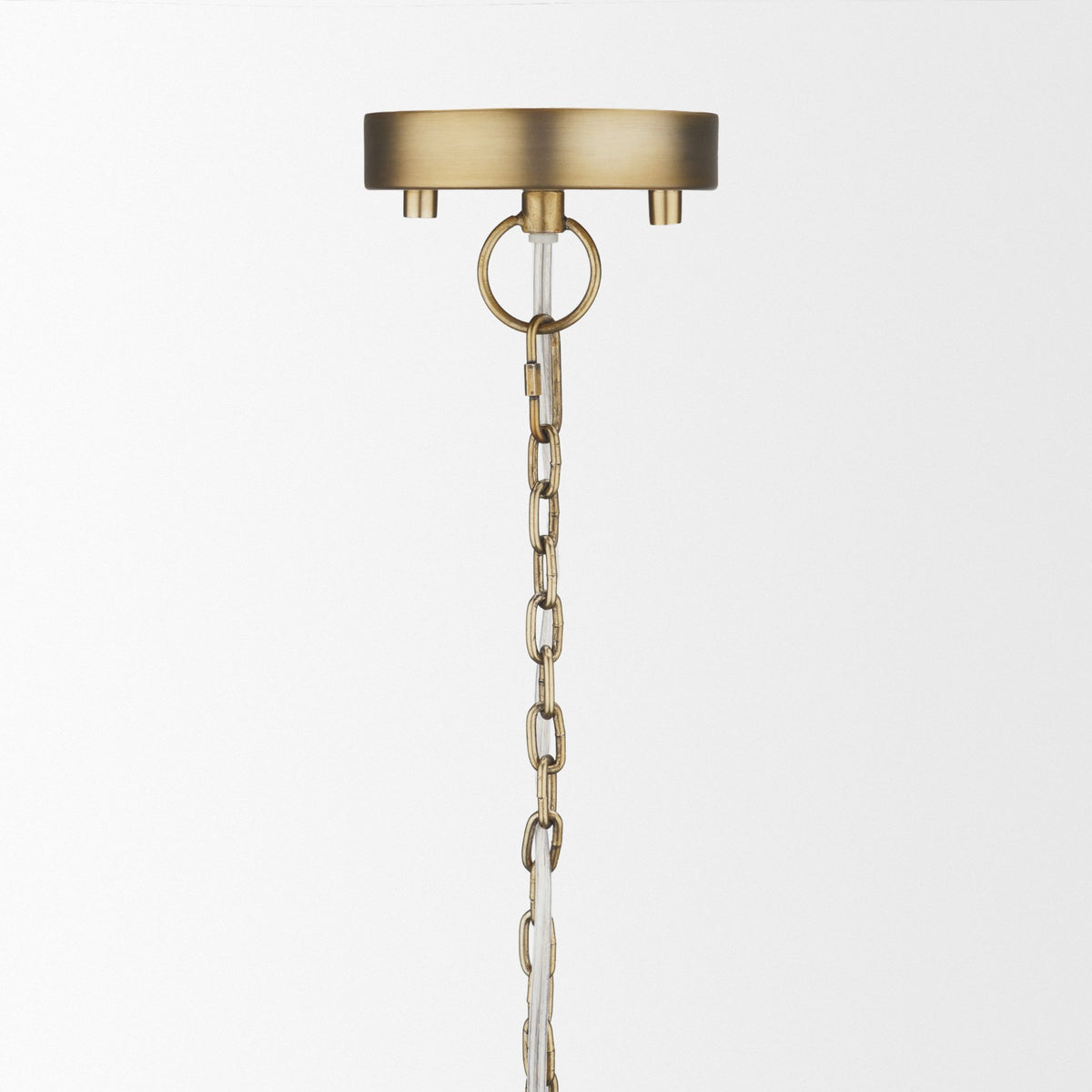 Keller Tall Antiqued Brass Metal 1-Light Pendant from Mercana - Luna Furniture