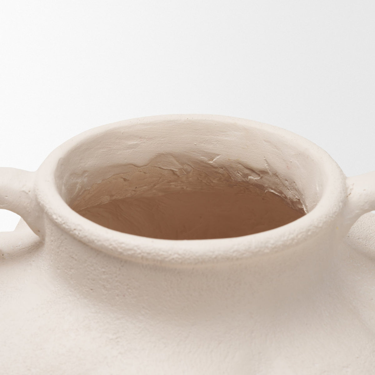 Syros Twisted Small Cream Ceramic Urn Vase