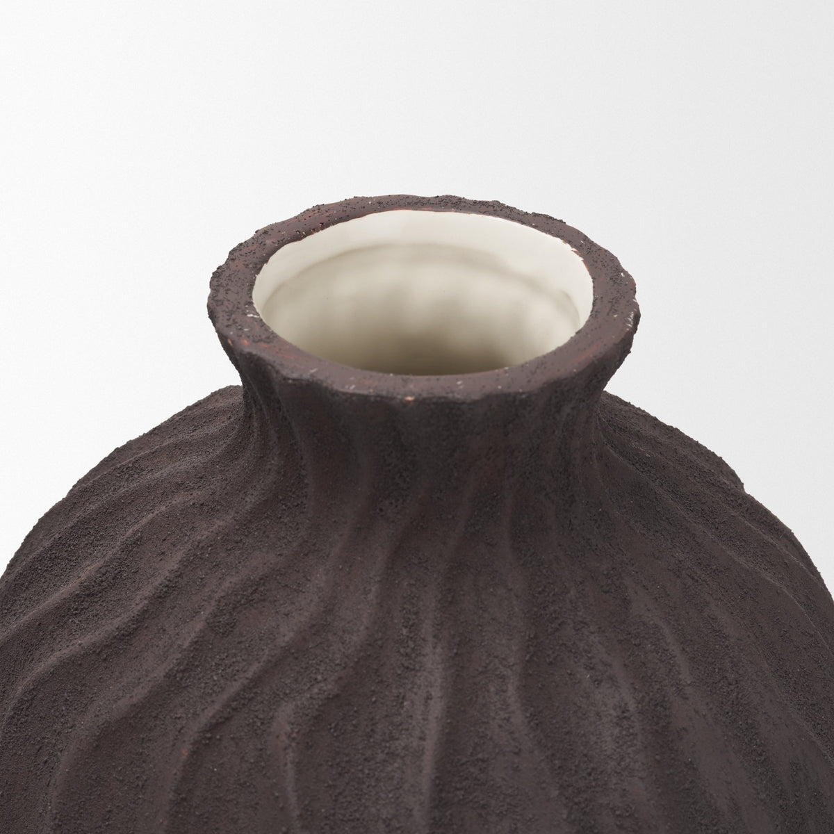 Tidal Medium Ceramic Rippled Decorative Vase