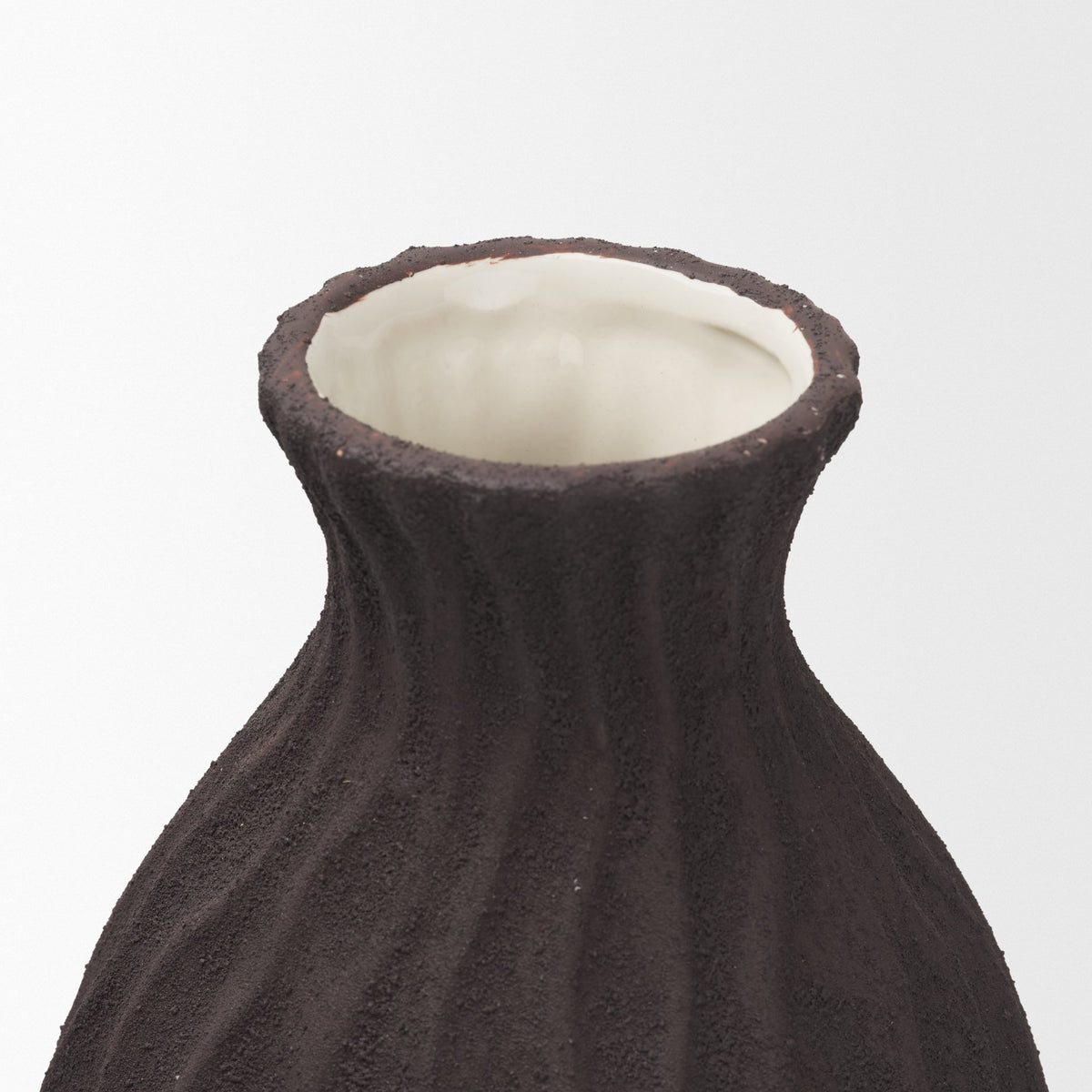 Tidal Tall Ceramic Rippled Decorative Vase
