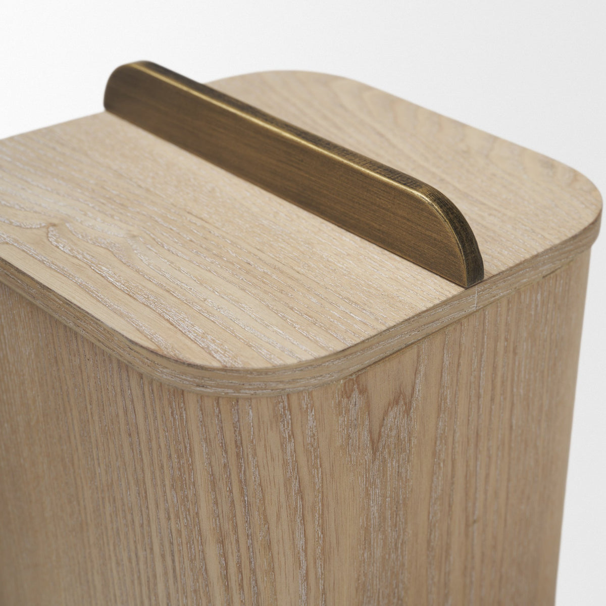 Benton White-Washed Wood w/ Brass Handle Decorative Box Set