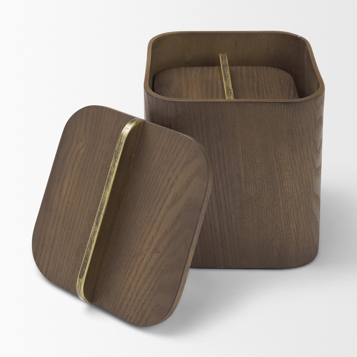 Benton Brown Wood w/ Brass Handle Decorative Box Set from Mercana - Luna Furniture